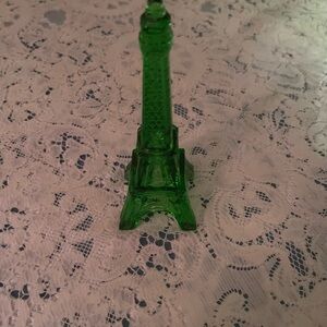 Green Glass Eiffel Tower Figurine‎